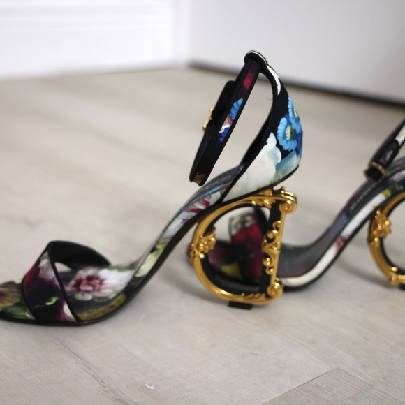 Dolce & Gabbana Floral Baroque Heel Sandals - Picture 11 of 12